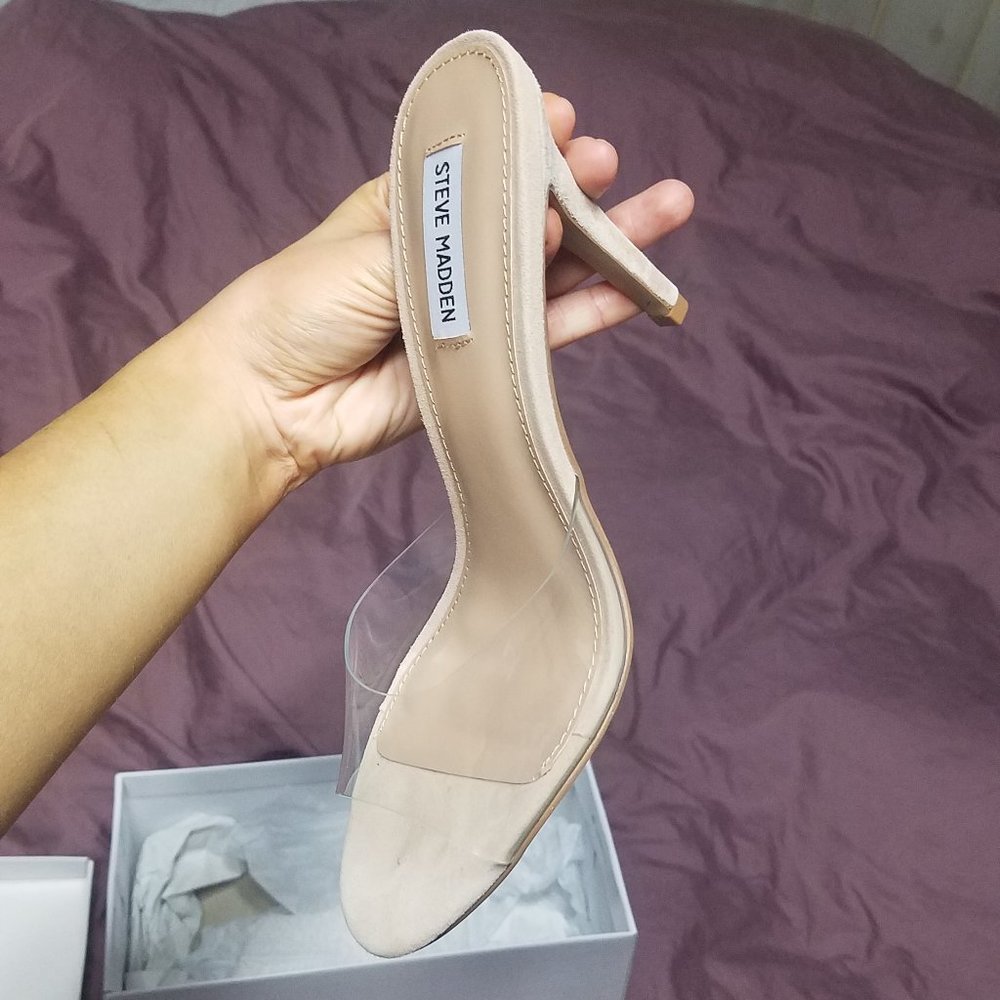 STEVE MADDEN ERIN CLEAR HEELS SIZE 9